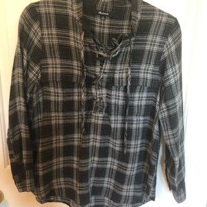 Madewell Lace Up Lightweight Blouse